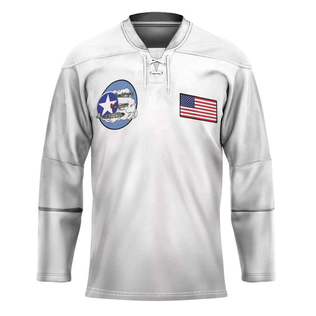Tuskegee Airmen WWII Heroes Hockey Jersey The Great American Aviators White Art - Wonder Print Shop