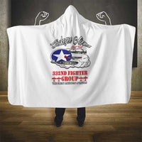 Tuskegee Airmen WWII Heroes Hooded Blanket The Great American Aviators White Art - Wonder Print Shop