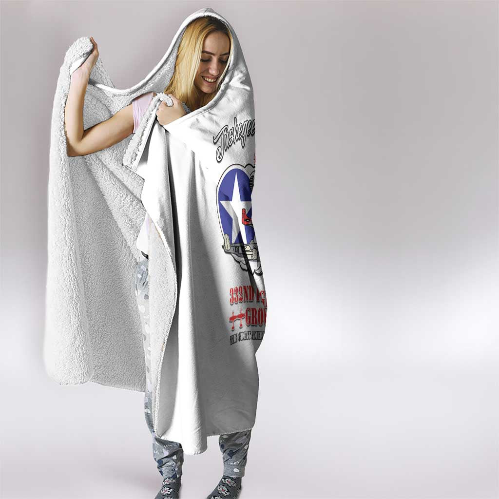 Tuskegee Airmen WWII Heroes Hooded Blanket The Great American Aviators White Art - Wonder Print Shop