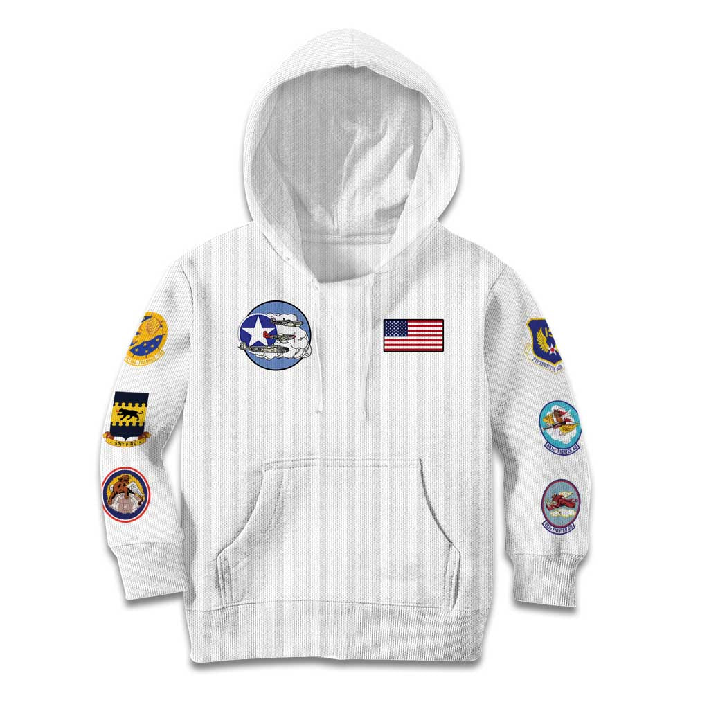 Tuskegee Airmen WWII Heroes Kid Hoodie The Great American Aviators White Art - Wonder Print Shop