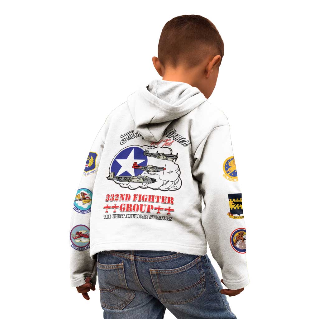 Tuskegee Airmen WWII Heroes Kid Hoodie The Great American Aviators White Art - Wonder Print Shop