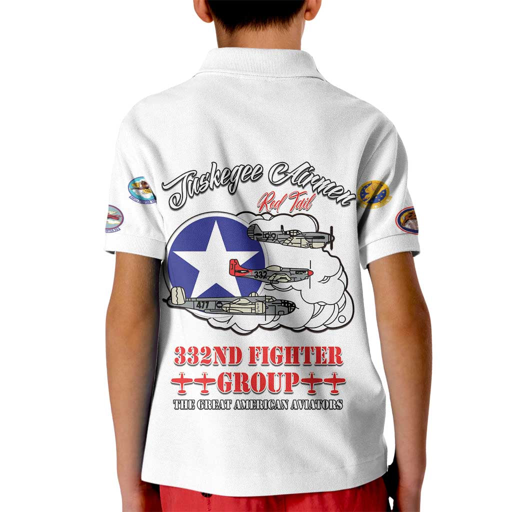 Tuskegee Airmen WWII Heroes Kid Polo Shirt The Great American Aviators White Art - Wonder Print Shop