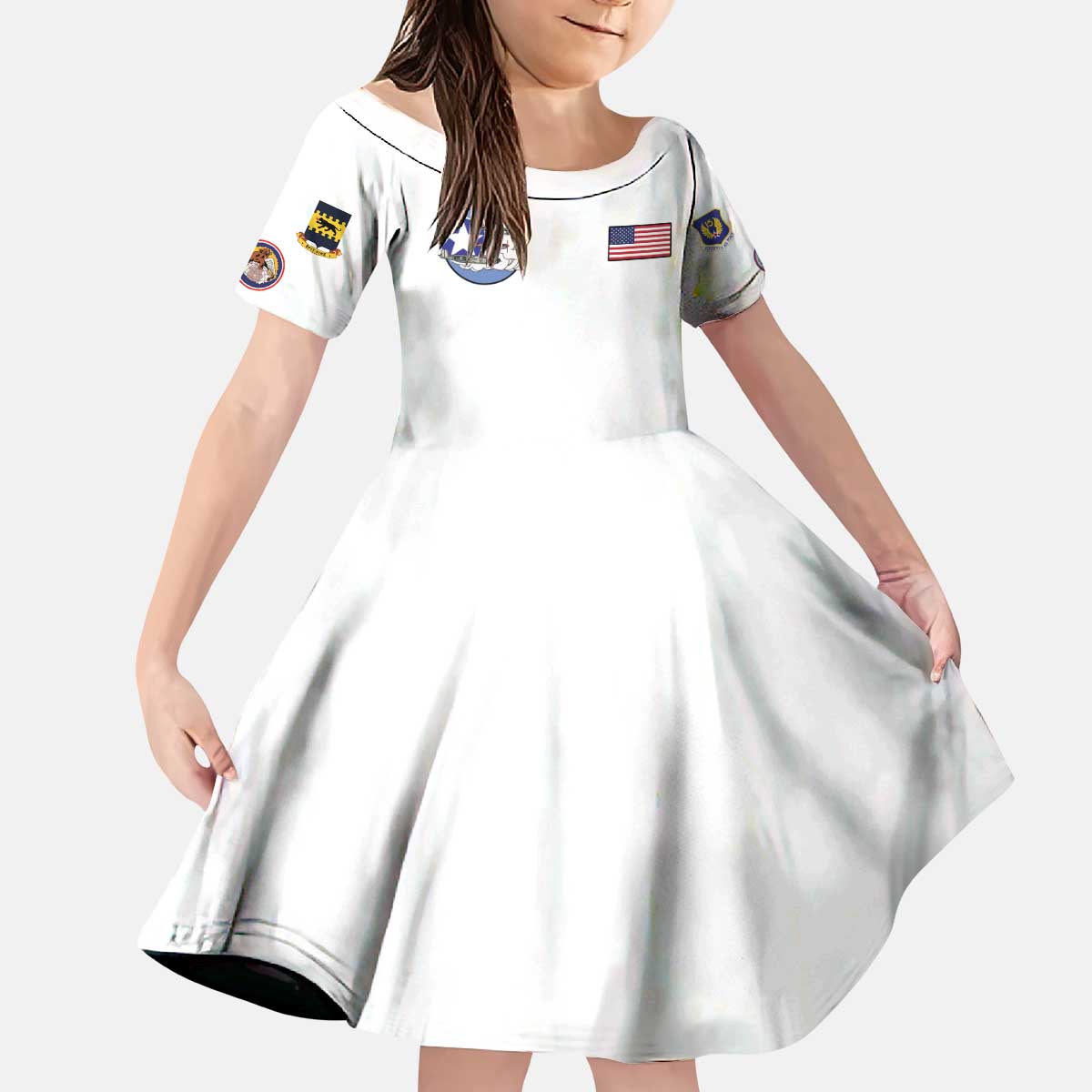 Tuskegee Airmen WWII Heroes Kid Short Sleeve Dress The Great American Aviators White Art - Wonder Print Shop