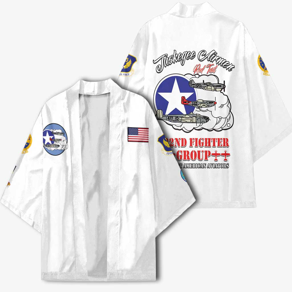 Tuskegee Airmen WWII Heroes Kimono The Great American Aviators White Art - Wonder Print Shop
