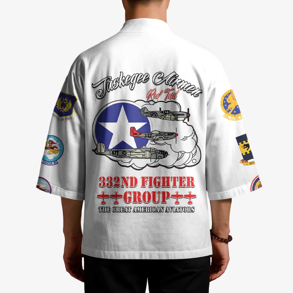 Tuskegee Airmen WWII Heroes Kimono The Great American Aviators White Art - Wonder Print Shop