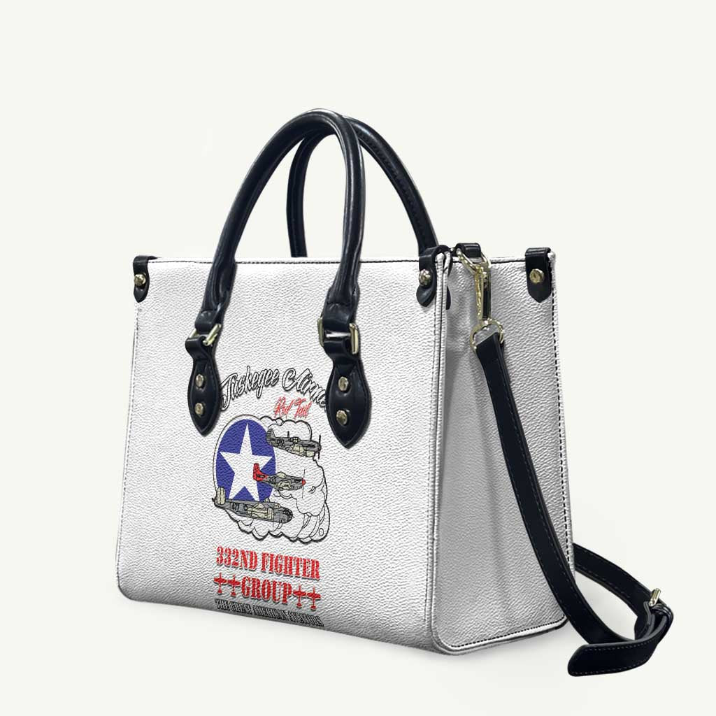 Tuskegee Airmen WWII Heroes Leather Bag The Great American Aviators White Art - Wonder Print Shop