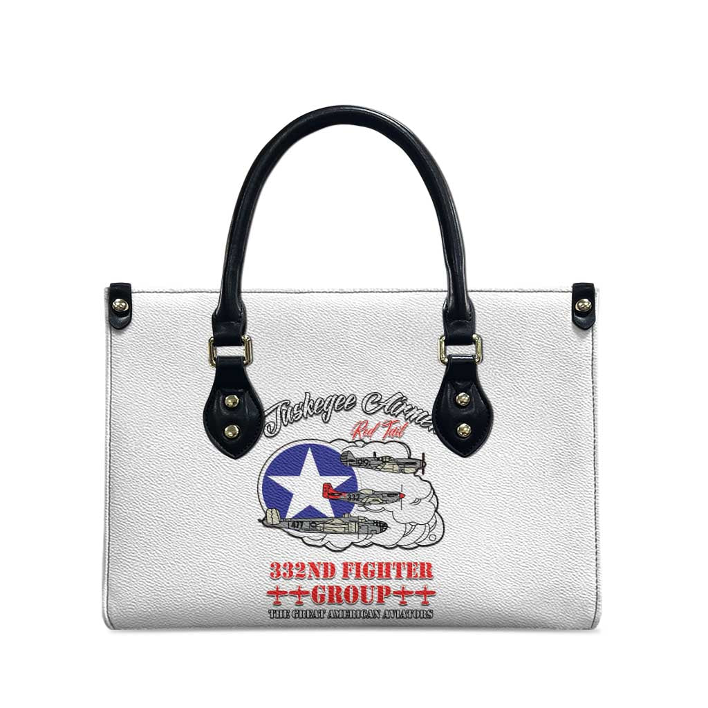 Tuskegee Airmen WWII Heroes Leather Bag The Great American Aviators White Art - Wonder Print Shop