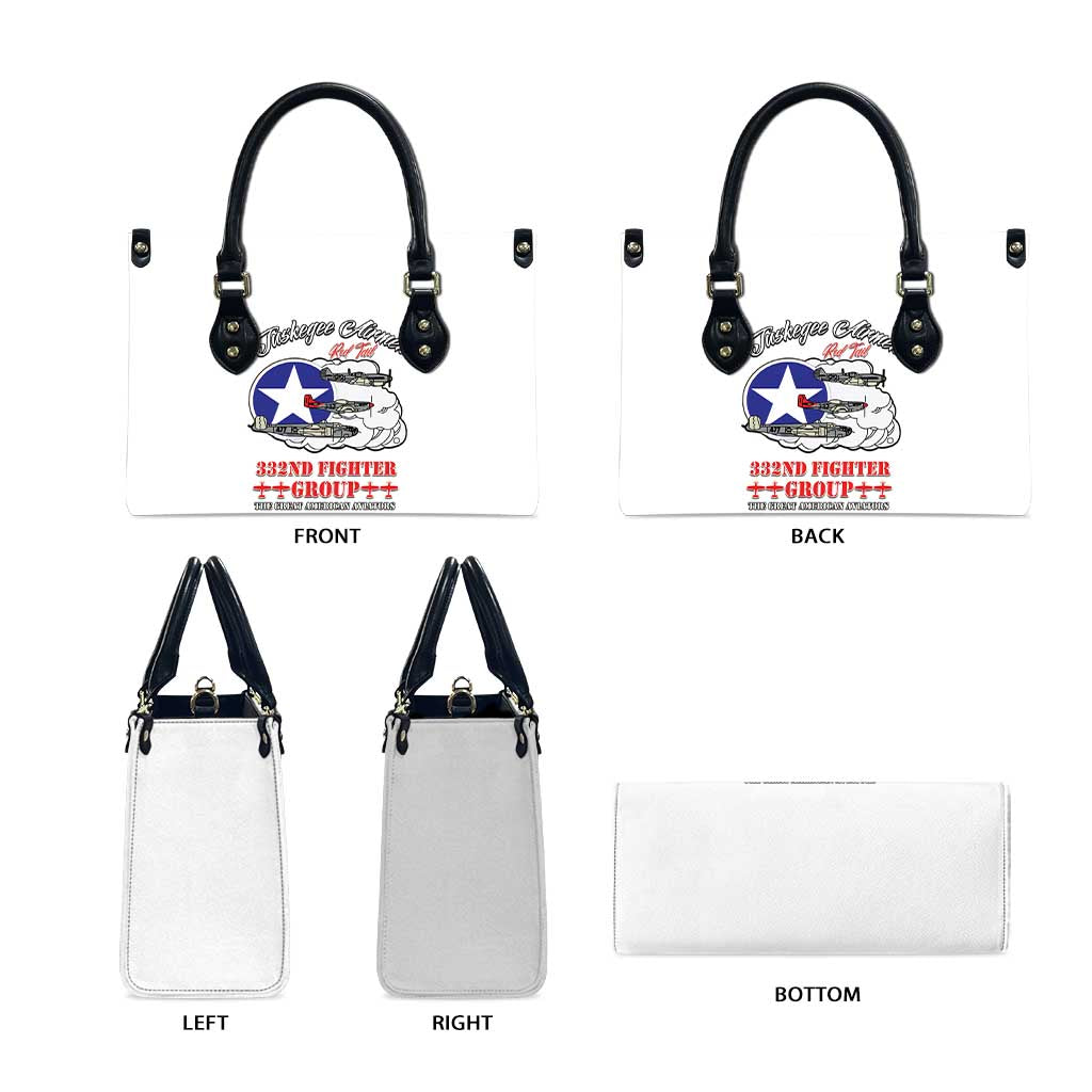 Tuskegee Airmen WWII Heroes Leather Bag The Great American Aviators White Art - Wonder Print Shop