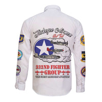 Tuskegee Airmen WWII Heroes Long Sleeve Button Shirt The Great American Aviators White Art - Wonder Print Shop