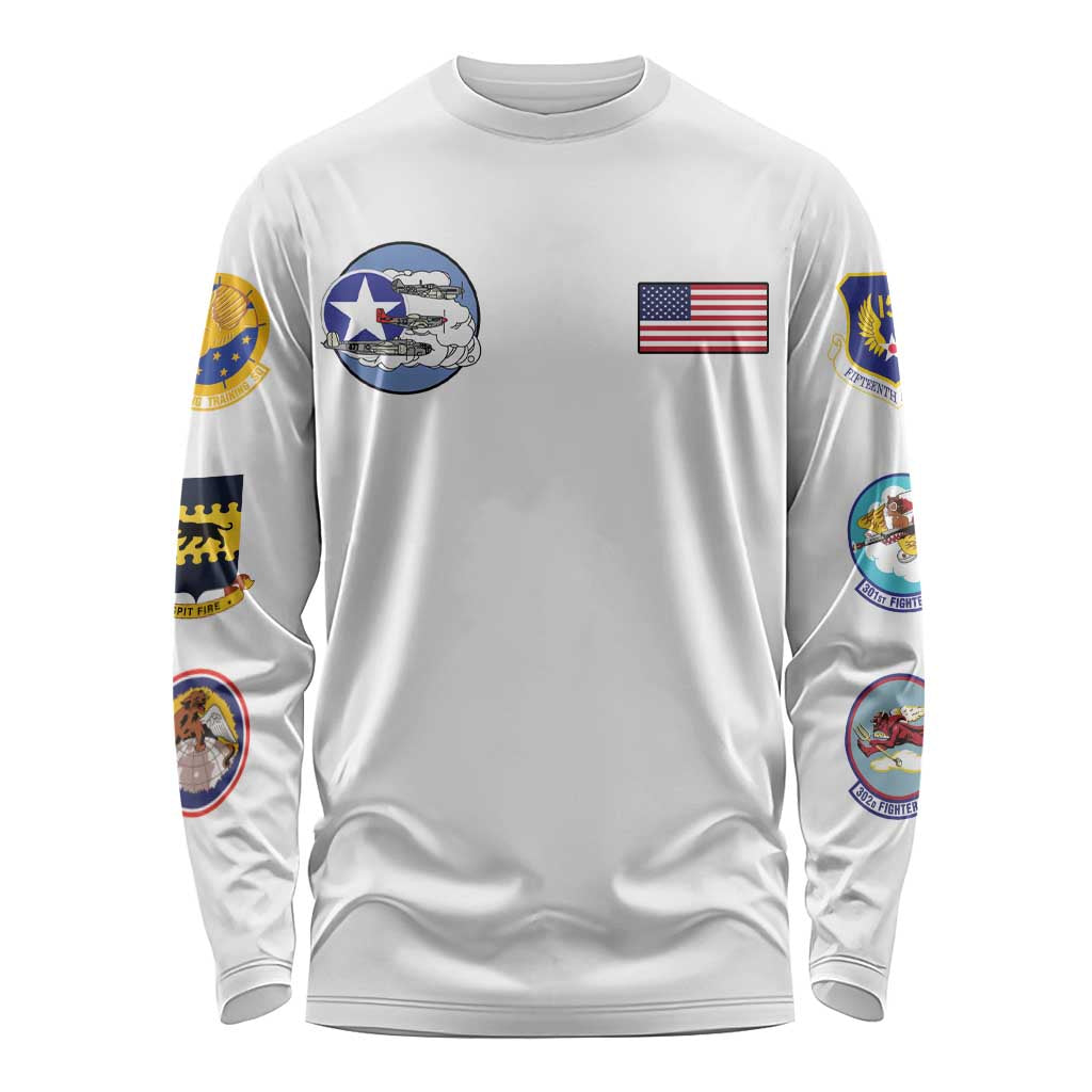 Tuskegee Airmen WWII Heroes Long Sleeve Shirt The Great American Aviators White Art - Wonder Print Shop