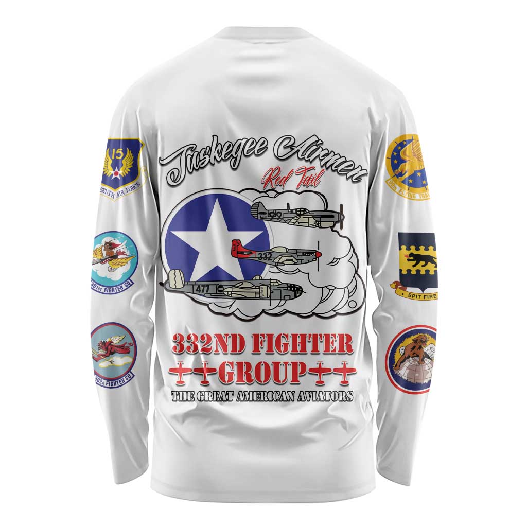 Tuskegee Airmen WWII Heroes Long Sleeve Shirt The Great American Aviators White Art - Wonder Print Shop