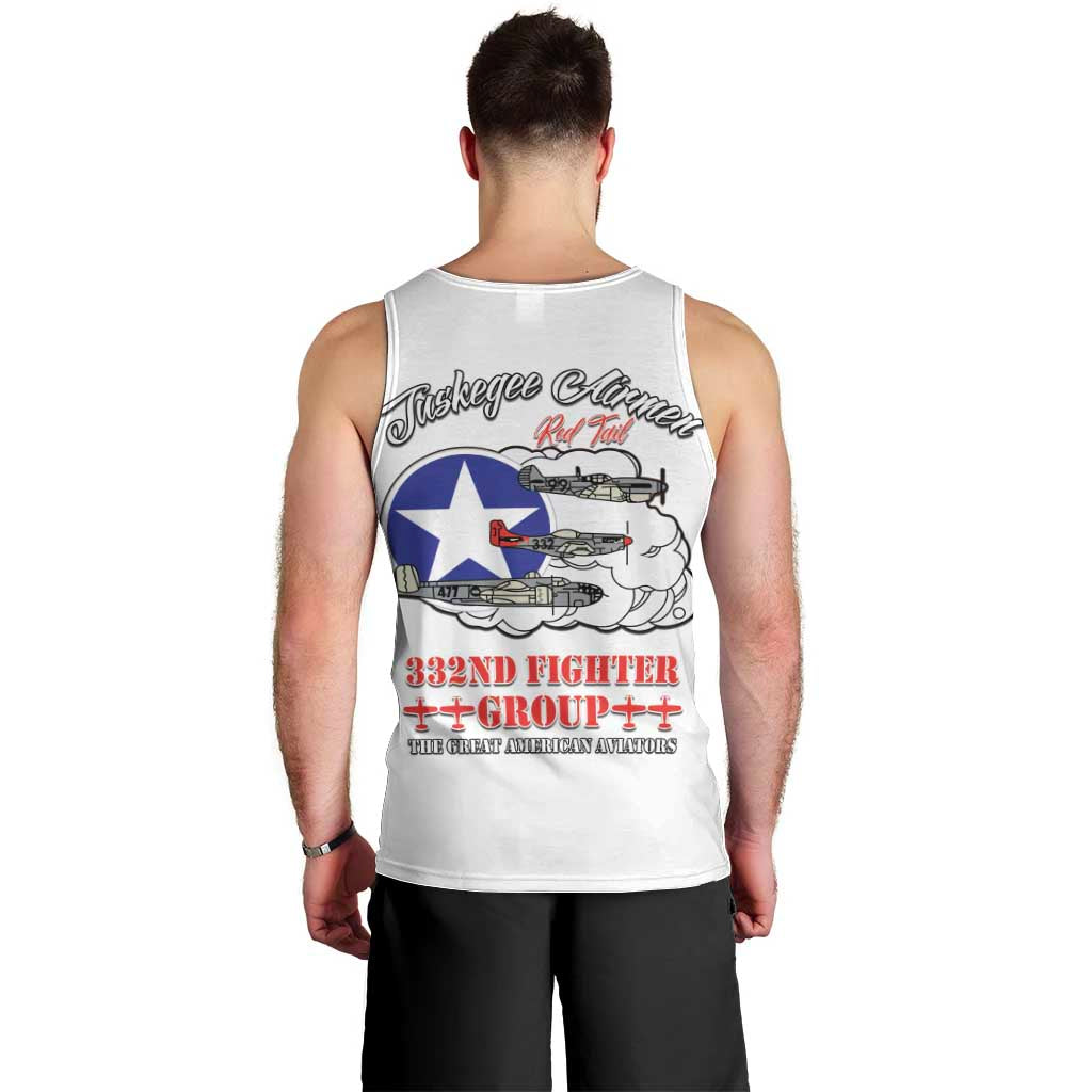 Tuskegee Airmen WWII Heroes Men Tank Top The Great American Aviators White Art - Wonder Print Shop