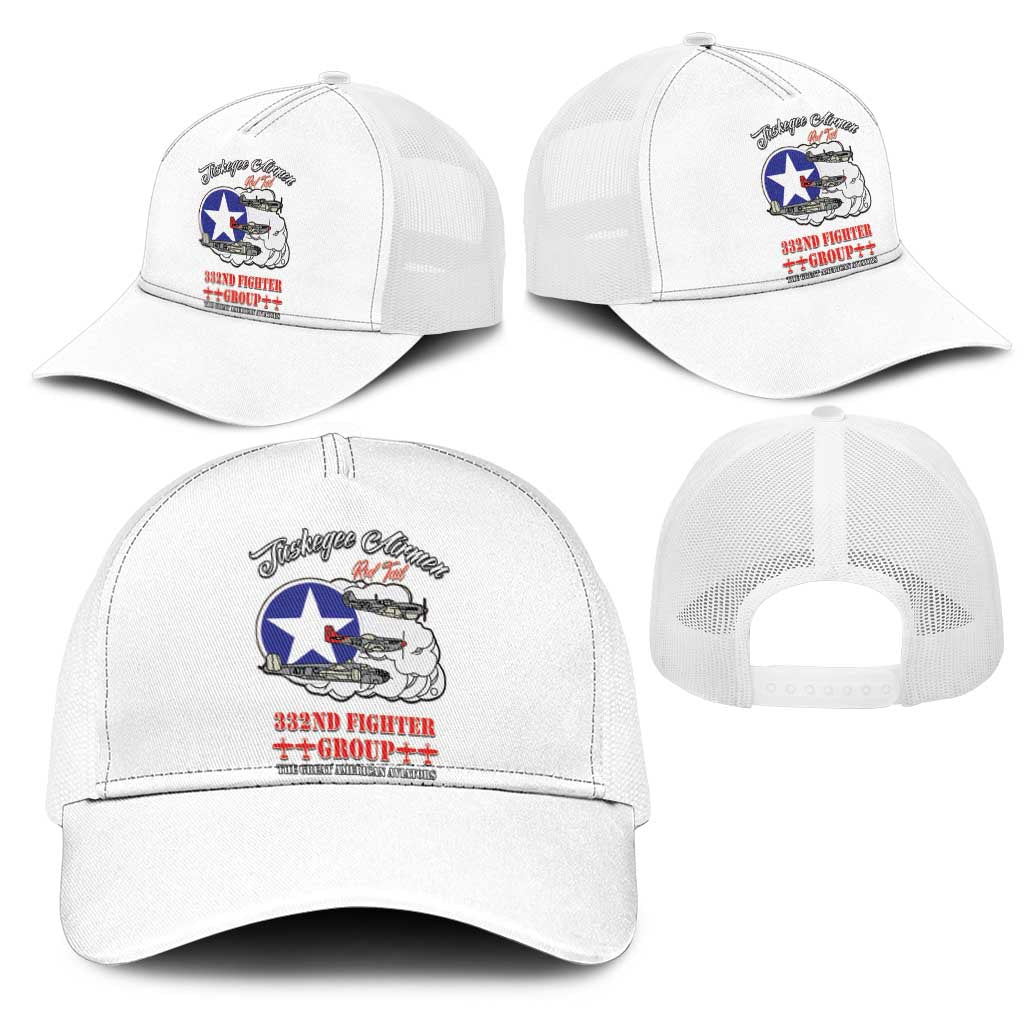 Tuskegee Airmen WWII Heroes Mesh Trucker Cap The Great American Aviators White Art - Wonder Print Shop