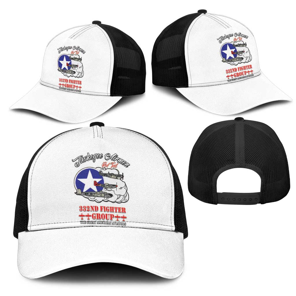 Tuskegee Airmen WWII Heroes Mesh Trucker Cap The Great American Aviators White Art - Wonder Print Shop