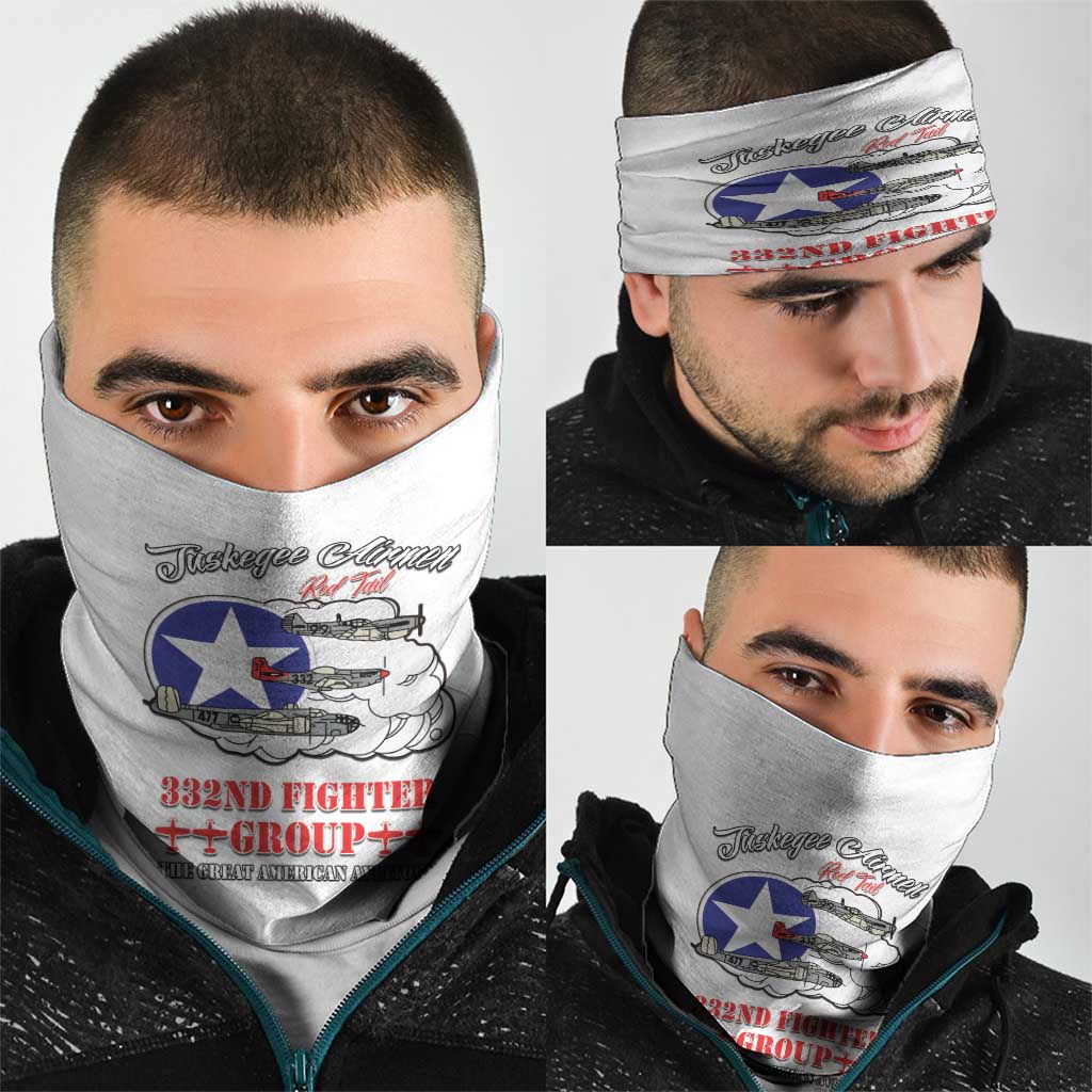 Tuskegee Airmen WWII Heroes Neck Gaiter The Great American Aviators White Art - Wonder Print Shop