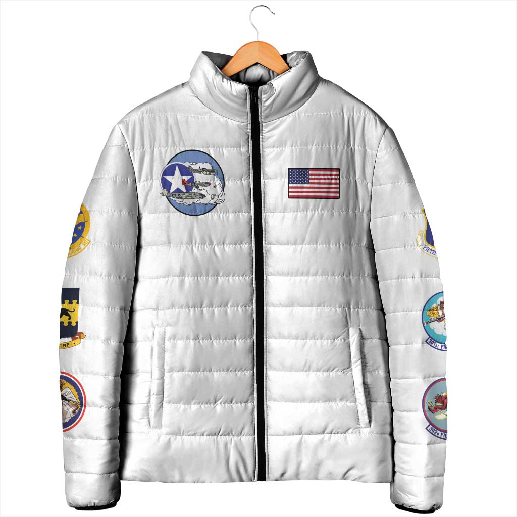 Tuskegee Airmen WWII Heroes Padded Jacket The Great American Aviators White Art - Wonder Print Shop