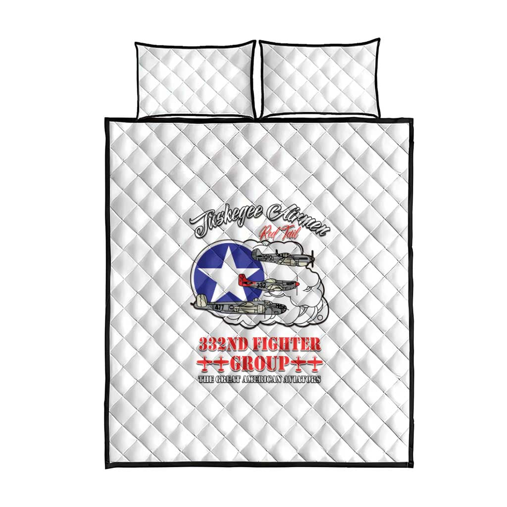 Tuskegee Airmen WWII Heroes Quilt Bed Set The Great American Aviators White Art - Wonder Print Shop