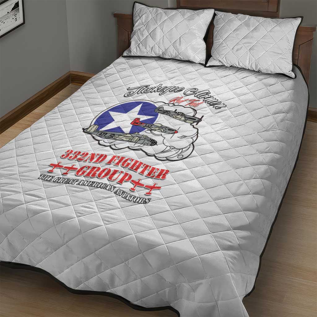 Tuskegee Airmen WWII Heroes Quilt Bed Set The Great American Aviators White Art - Wonder Print Shop