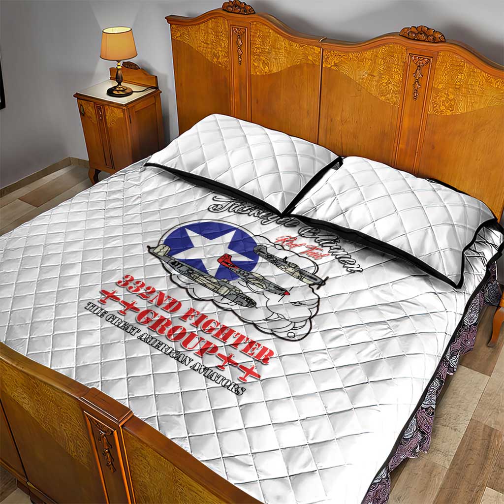 Tuskegee Airmen WWII Heroes Quilt Bed Set The Great American Aviators White Art - Wonder Print Shop