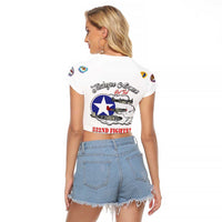 Tuskegee Airmen WWII Heroes Raglan Cropped T Shirt The Great American Aviators White Art - Wonder Print Shop