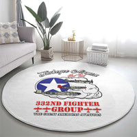 Tuskegee Airmen WWII Heroes Round Carpet The Great American Aviators White Art - Wonder Print Shop