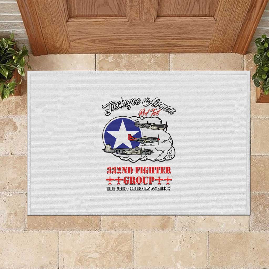 Tuskegee Airmen WWII Heroes Rubber Doormat The Great American Aviators White Art - Wonder Print Shop