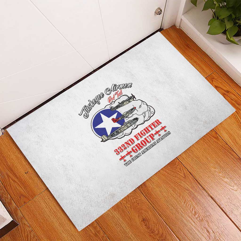 Tuskegee Airmen WWII Heroes Rubber Doormat The Great American Aviators White Art - Wonder Print Shop