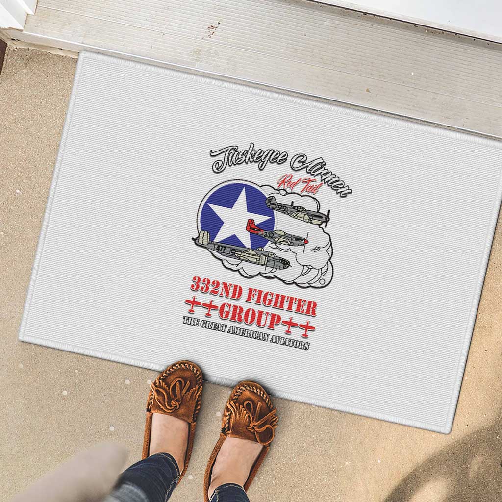 Tuskegee Airmen WWII Heroes Rubber Doormat The Great American Aviators White Art - Wonder Print Shop