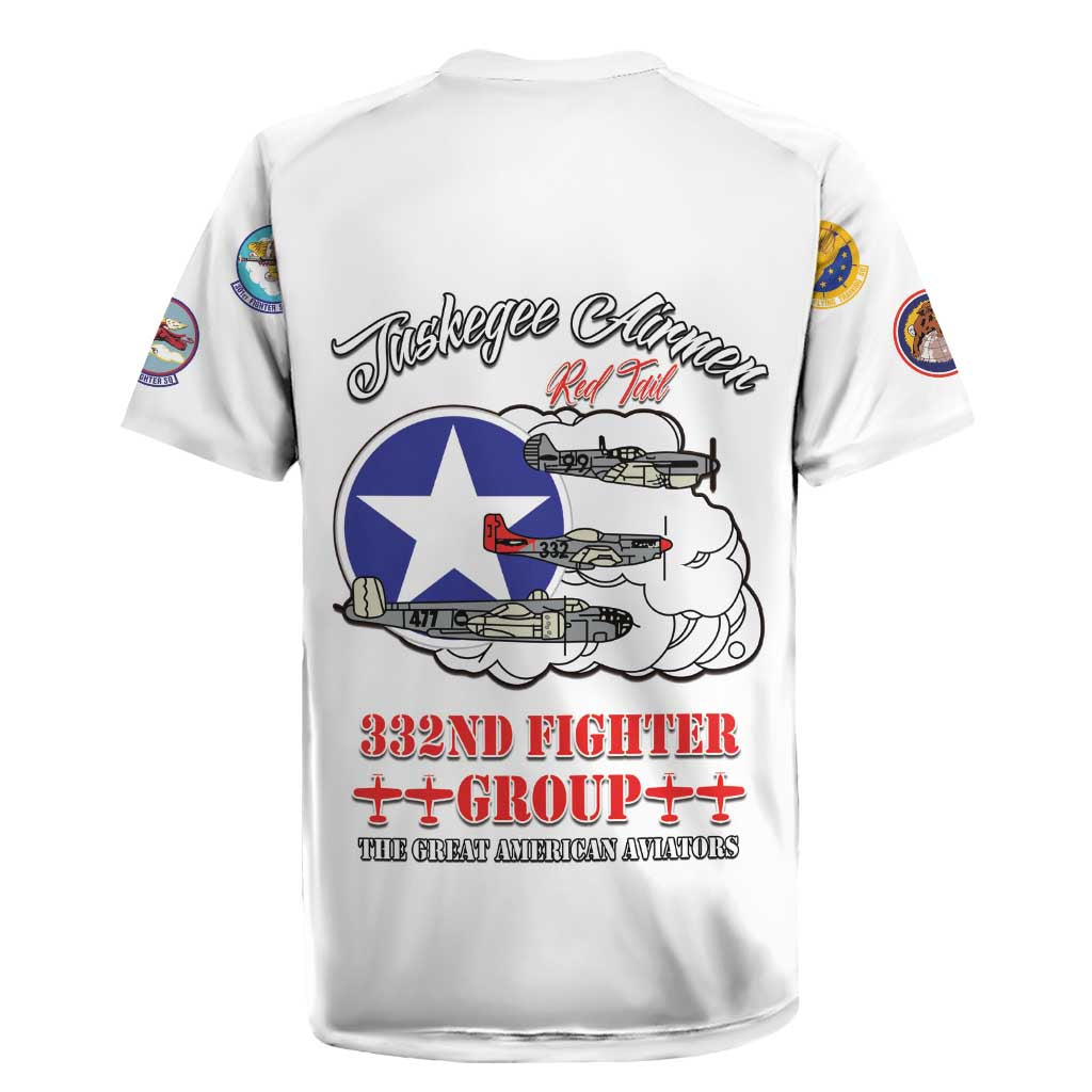 Tuskegee Airmen WWII Heroes Rugby Jersey The Great American Aviators White Art - Wonder Print Shop
