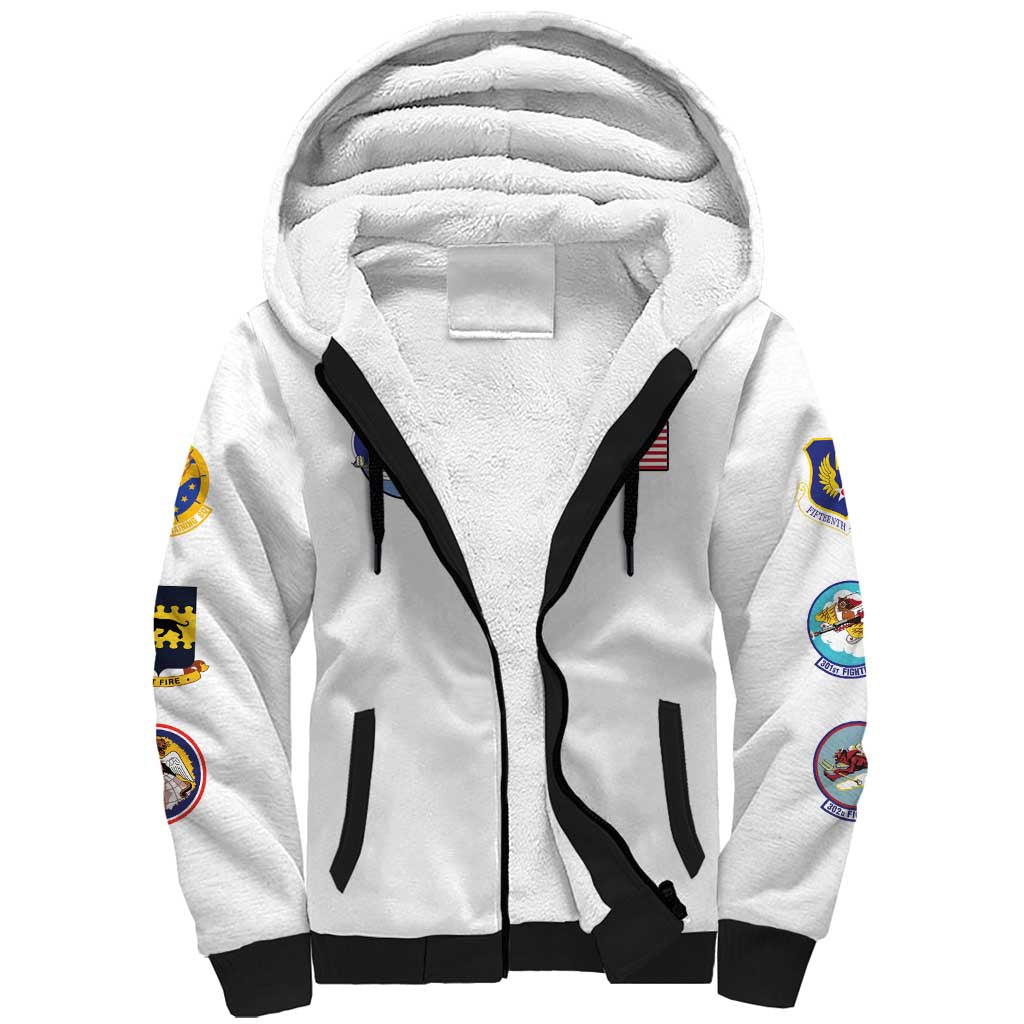 Tuskegee Airmen WWII Heroes Sherpa Hoodie The Great American Aviators White Art - Wonder Print Shop