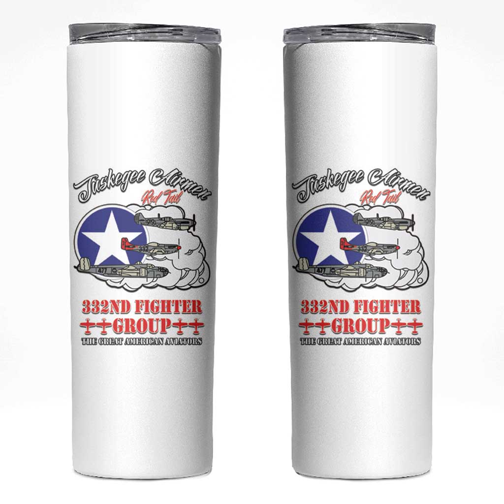 Tuskegee Airmen WWII Heroes Skinny Tumbler The Great American Aviators White Art - Wonder Print Shop