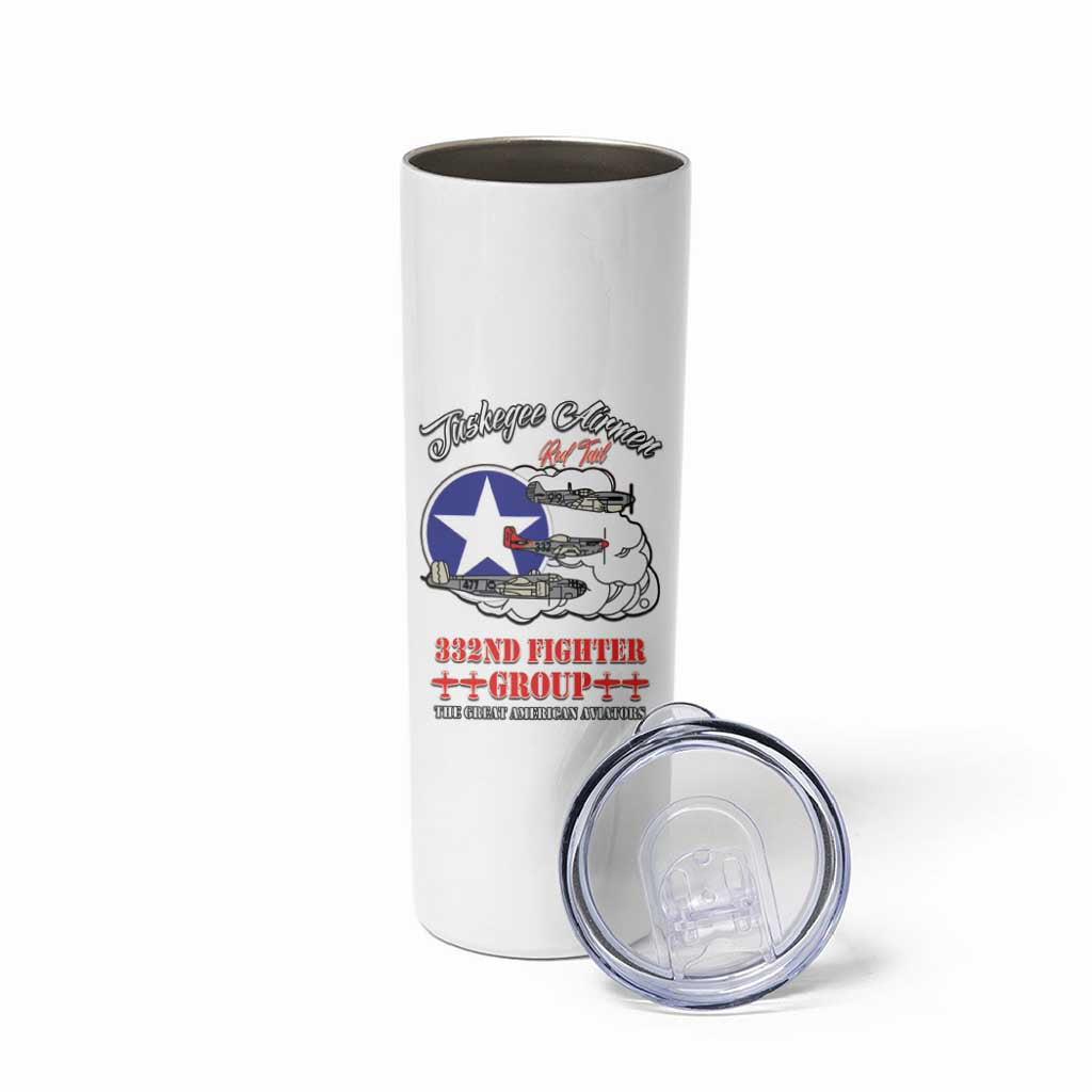 Tuskegee Airmen WWII Heroes Skinny Tumbler The Great American Aviators White Art - Wonder Print Shop