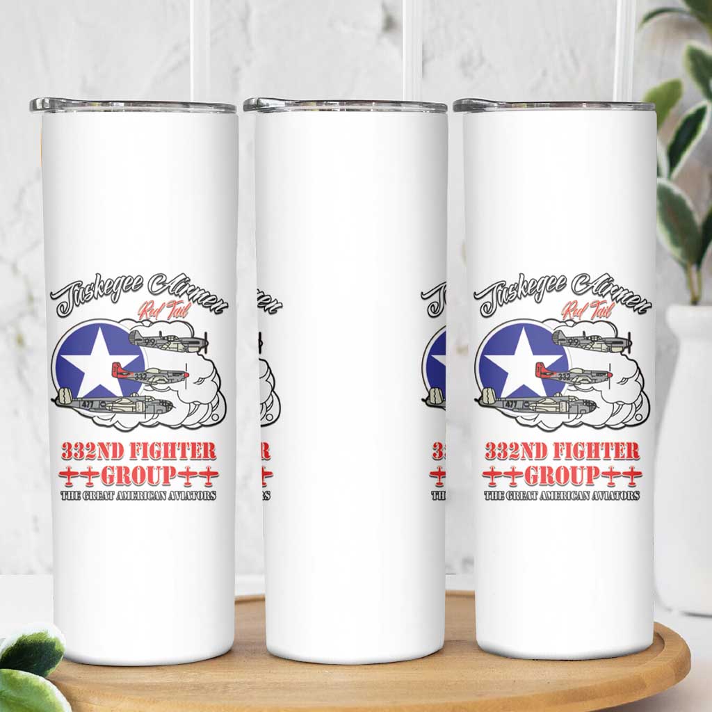 Tuskegee Airmen WWII Heroes Skinny Tumbler The Great American Aviators White Art - Wonder Print Shop