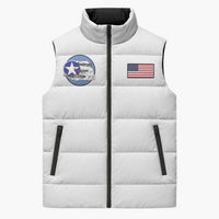Tuskegee Airmen WWII Heroes Sleeveless Puffer Jacket The Great American Aviators White Art - Wonder Print Shop