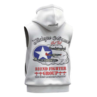 Tuskegee Airmen WWII Heroes Sleeveless Zip Hoodie The Great American Aviators White Art - Wonder Print Shop
