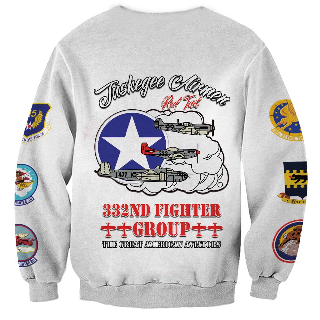 Tuskegee Airmen WWII Heroes Sweatshirt The Great American Aviators White Art - Wonder Print Shop