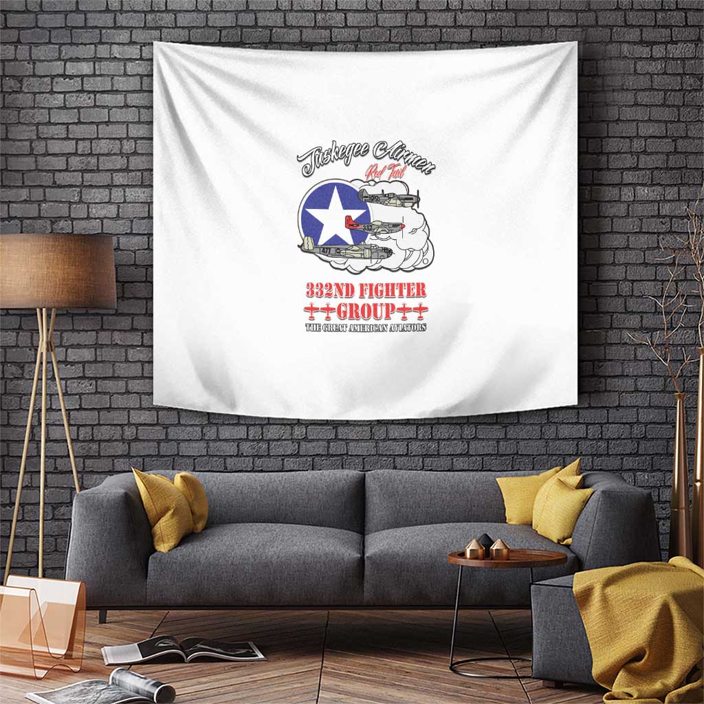 Tuskegee Airmen WWII Heroes Tapestry The Great American Aviators White Art - Wonder Print Shop