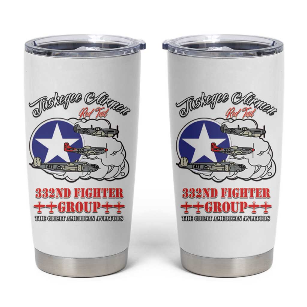 Tuskegee Airmen WWII Heroes Tumbler Cup The Great American Aviators White Art - Wonder Print Shop