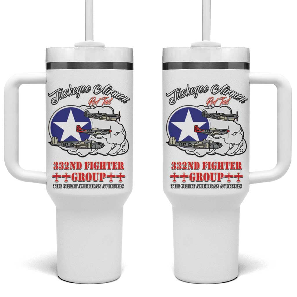 Tuskegee Airmen WWII Heroes Tumbler With Handle The Great American Aviators White Art - Wonder Print Shop
