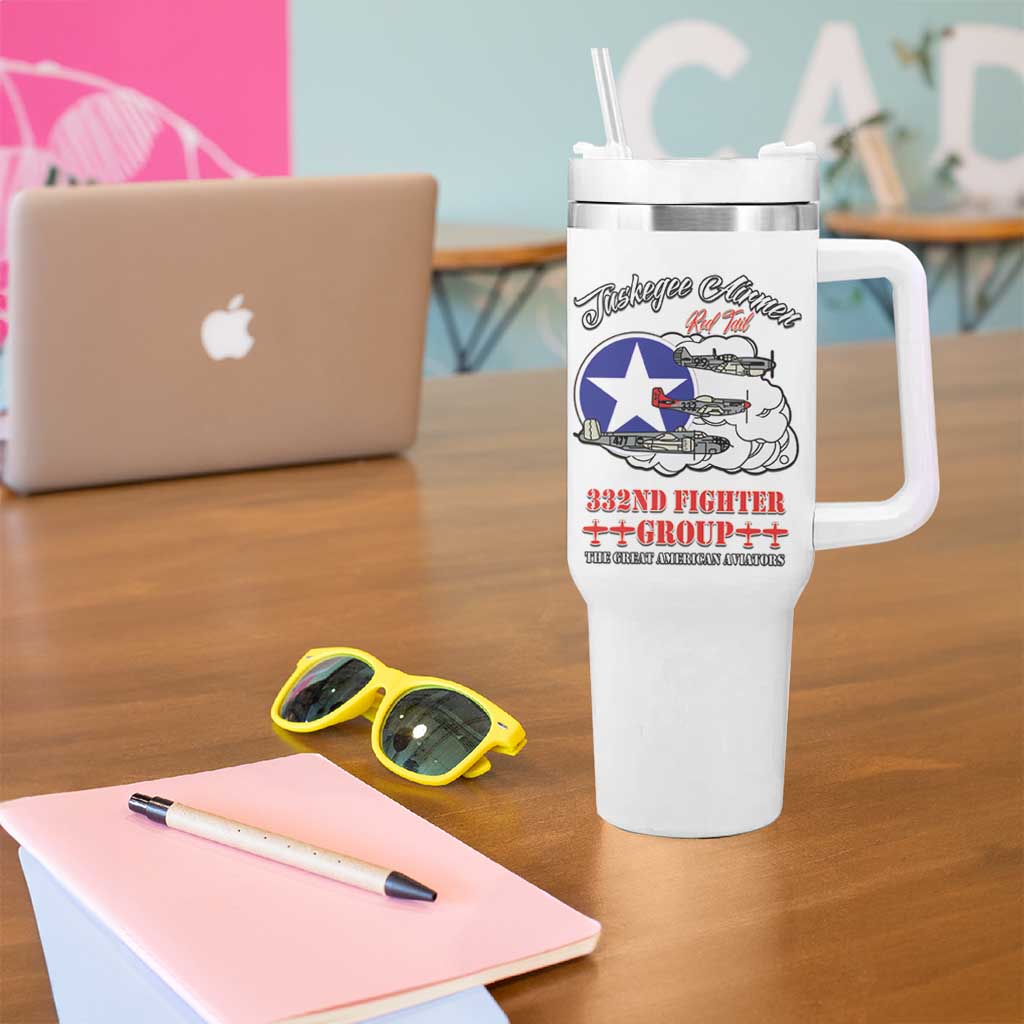 Tuskegee Airmen WWII Heroes Tumbler With Handle The Great American Aviators White Art - Wonder Print Shop