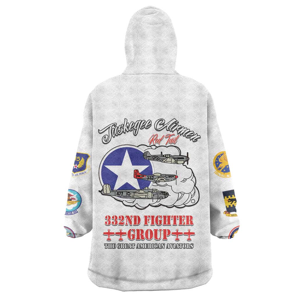 Tuskegee Airmen WWII Heroes Wearable Blanket Hoodie The Great American Aviators White Art - Wonder Print Shop