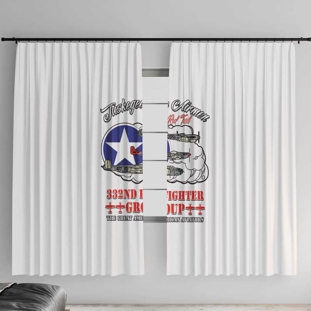 Tuskegee Airmen WWII Heroes Window Curtain The Great American Aviators White Art - Wonder Print Shop