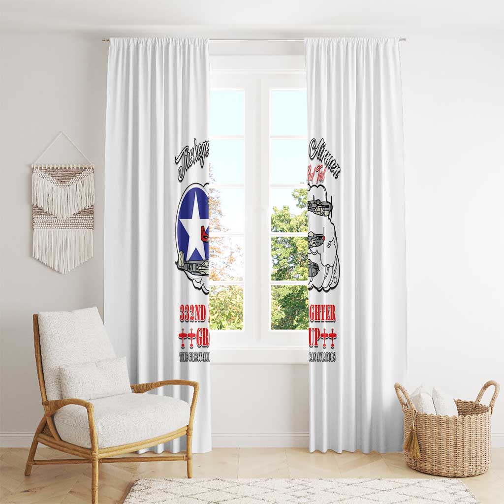 Tuskegee Airmen WWII Heroes Window Curtain The Great American Aviators White Art - Wonder Print Shop