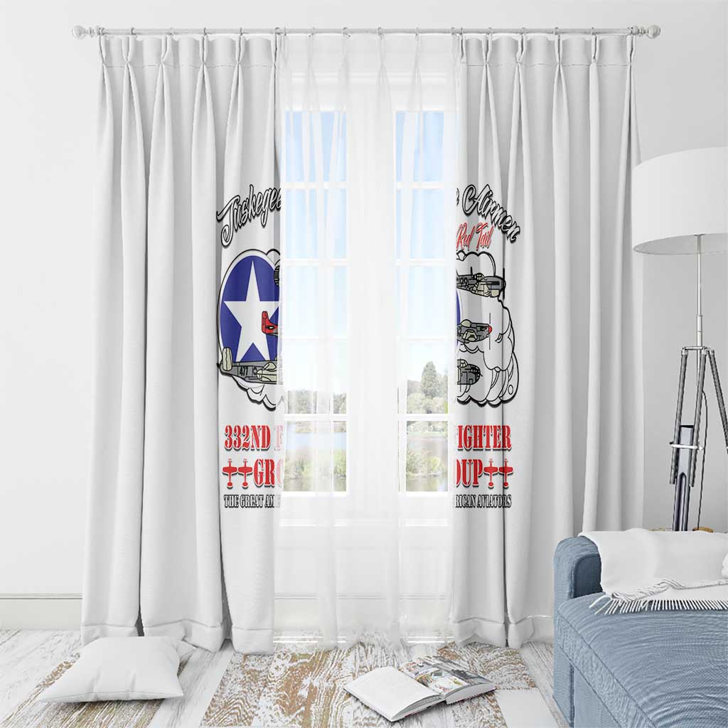 Tuskegee Airmen WWII Heroes Window Curtain The Great American Aviators White Art - Wonder Print Shop