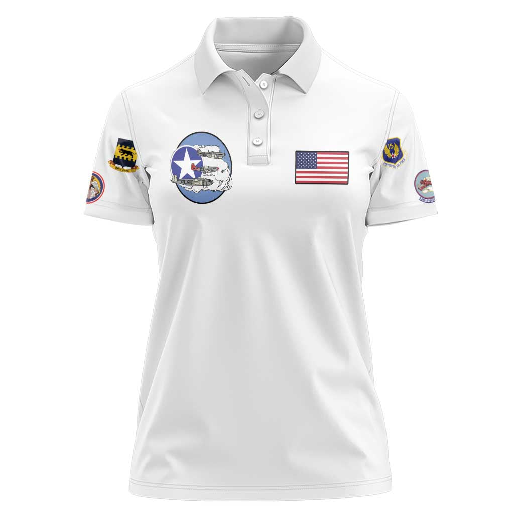 Tuskegee Airmen WWII Heroes Women Polo Shirt The Great American Aviators White Art - Wonder Print Shop
