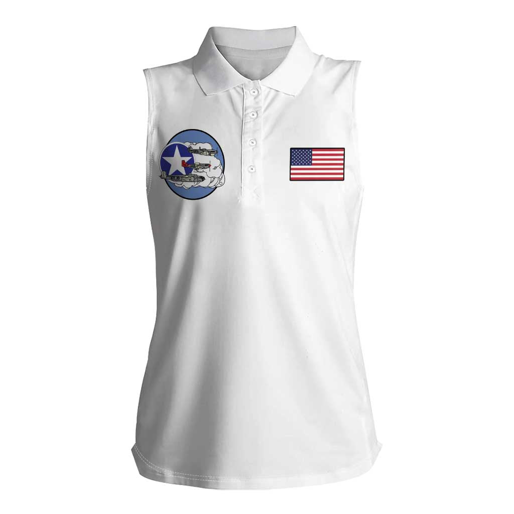 Tuskegee Airmen WWII Heroes Women Sleeveless Polo Shirt The Great American Aviators White Art - Wonder Print Shop