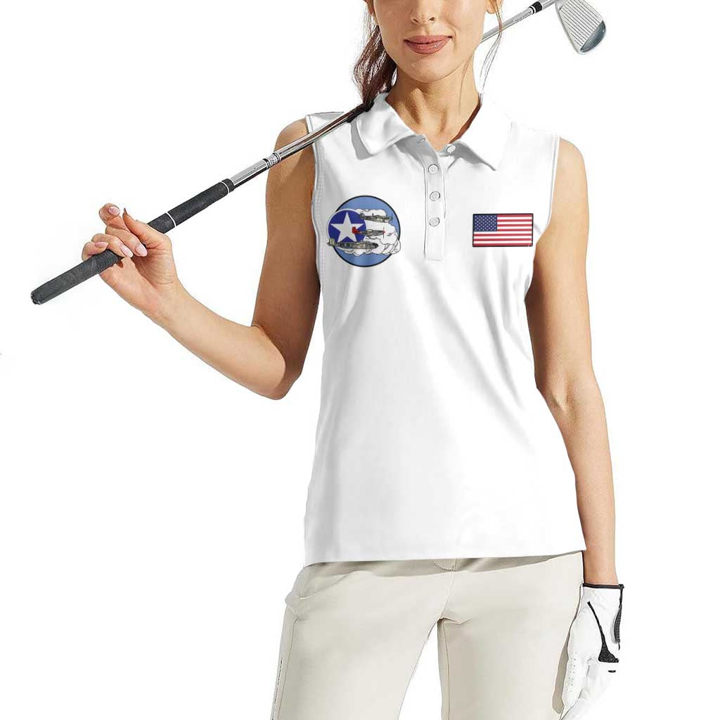 Tuskegee Airmen WWII Heroes Women Sleeveless Polo Shirt The Great American Aviators White Art - Wonder Print Shop