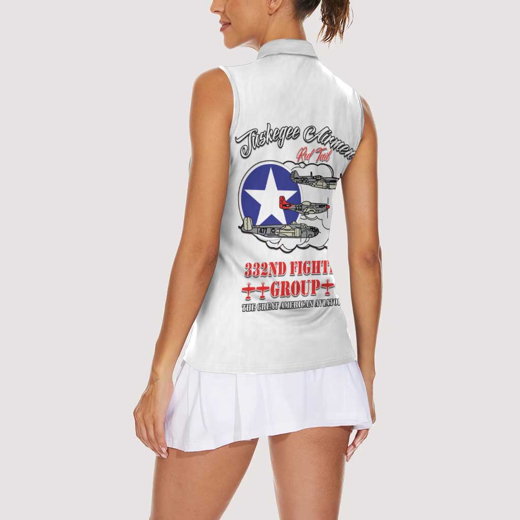 Tuskegee Airmen WWII Heroes Women Sleeveless Polo Shirt The Great American Aviators White Art - Wonder Print Shop