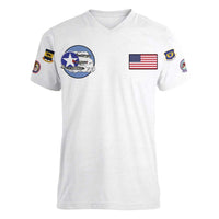 Tuskegee Airmen WWII Heroes Women V-Neck T-Shirt The Great American Aviators White Art - Wonder Print Shop