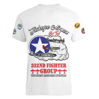 Tuskegee Airmen WWII Heroes Women V-Neck T-Shirt The Great American Aviators White Art - Wonder Print Shop